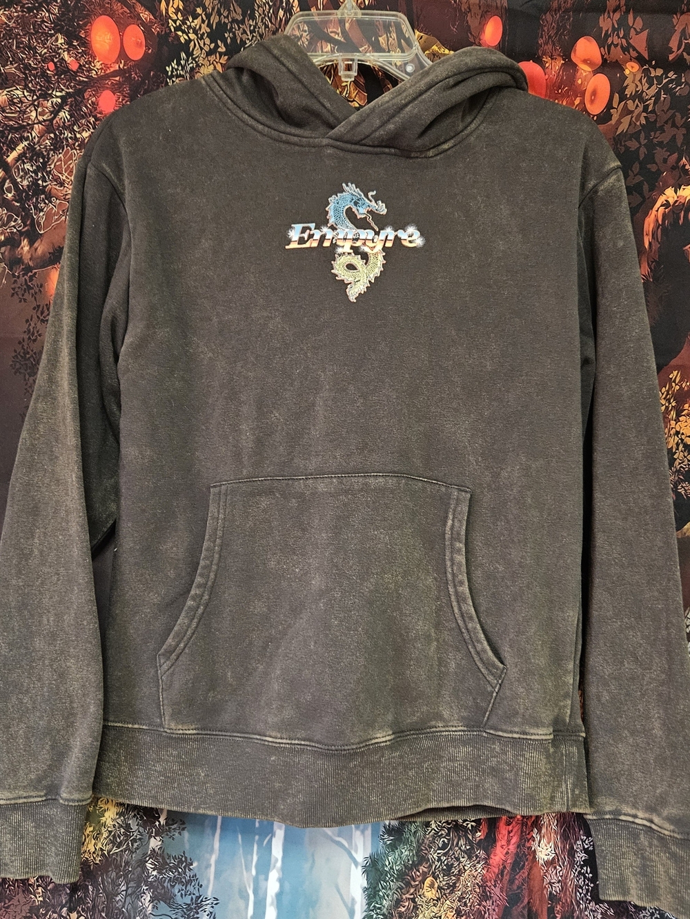 Empyre Brown Hoodie with Dragon Design